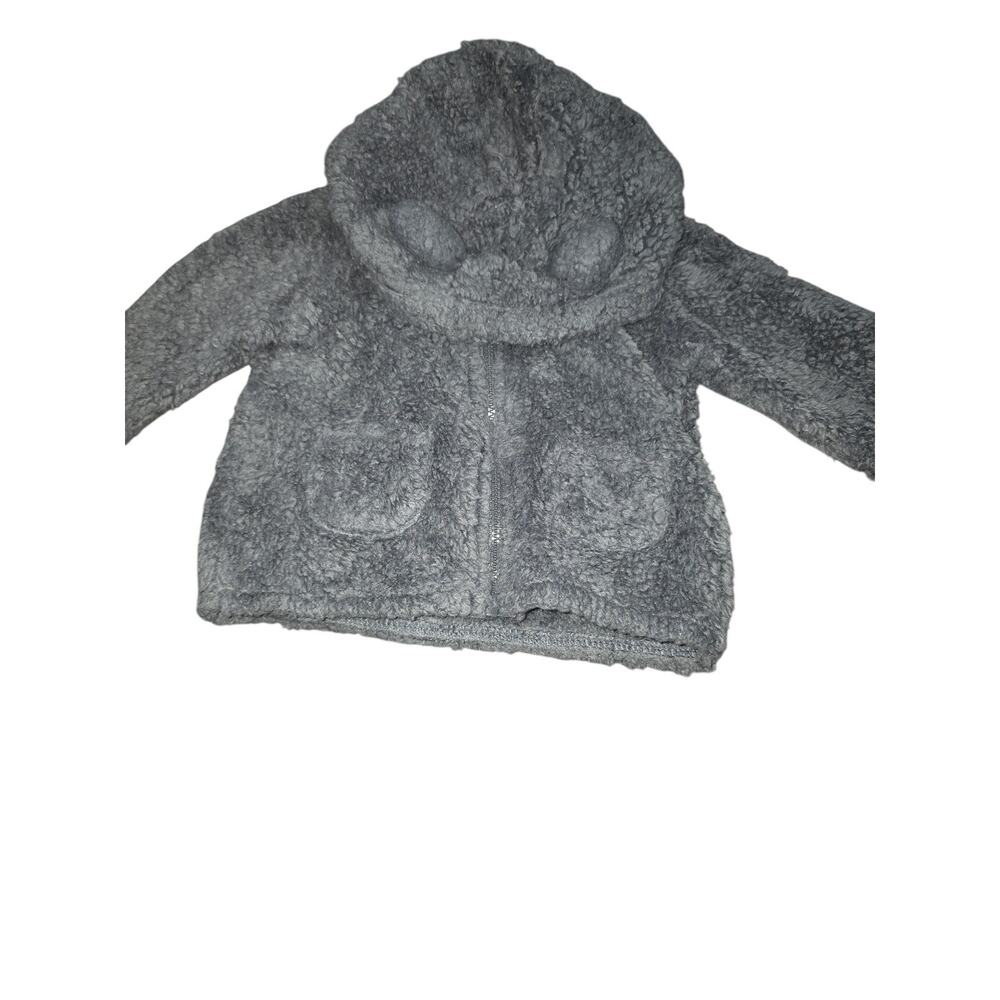 Carters Baby Boys Jacket 9 Months Blue Fluffy Zipper Pockets Hooded - Picture 4 of 5